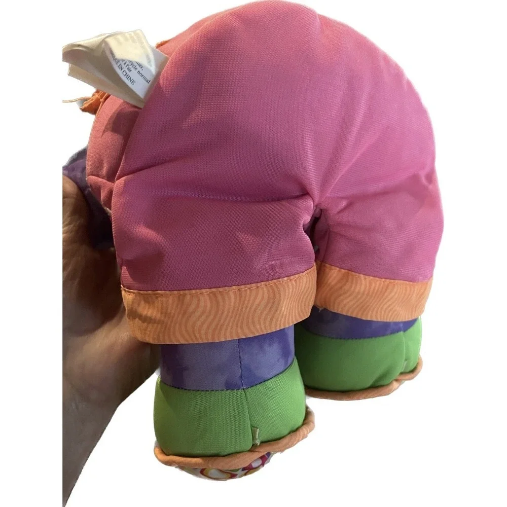 2005 Jakks Doodle Bear Pink Purple Nylon Fabric Markable Stuff‎ Animal Plush